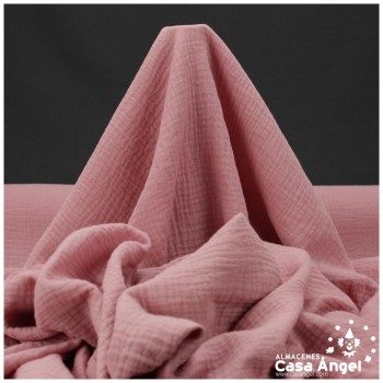 MUSELINA ROSA PALO DE ALGODÓN ORGÁNICO SERIE ANKAWA 130cm xx
