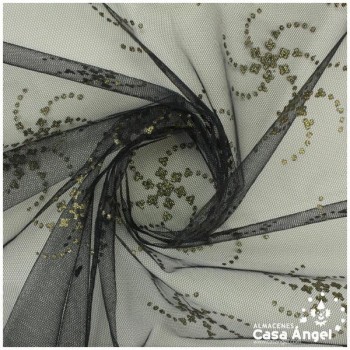 TUL CON ESPIRALES DE ESCARCHA SERIE SIRIO 150cm
