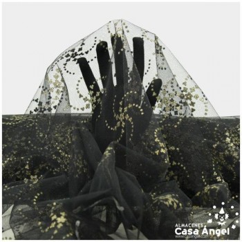 TUL CON ESPIRALES DE ESCARCHA SERIE SIRIO 150cm