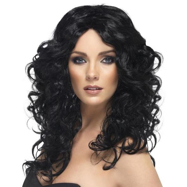 PELUCA GLAMOUR RIZADA NEGRA