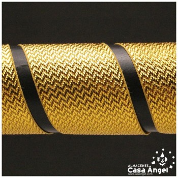 CINTAS DE LÚREX POLIÉSTER ORO Y PLATA MICROZIGZAG