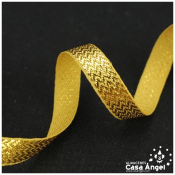 CINTAS DE LÚREX POLIÉSTER ORO Y PLATA MICROZIGZAG