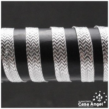 CINTAS DE LÚREX POLIÉSTER ORO Y PLATA MICROZIGZAG