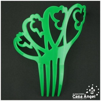 PEINETA FLAMENCA VERDE DE PLÁSTICO CALADO EN ONDAS