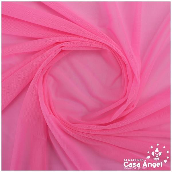 TUL ELÁSTICO ROSA OSCURO LISO 150cm