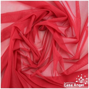 TUL ELÁSTICO ROJO SANGRE LISO 150cm