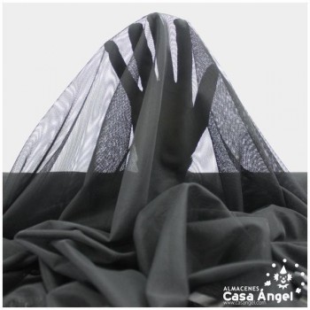 TUL ELÁSTICO NEGRO LISO 150cm