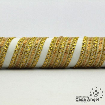 PASAMANERÍA METALIZADA LENTEJUELA LÁMINA ZIGZAG 35mm
