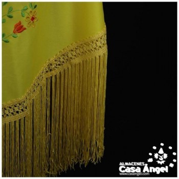 MANTÓN DE PICO AMARILLO BORDADO MULTICOLOR INFANTIL