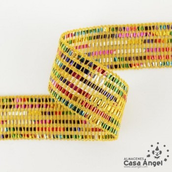 PASAMANERÍA HILO DORADO LÁMINA ACETATO 3cm