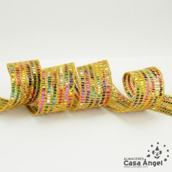 PASAMANERÍA HILO DORADO LÁMINA ACETATO 3cm