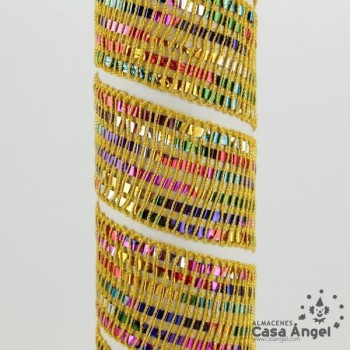 PASAMANERÍA HILO DORADO LÁMINA ACETATO 3cm