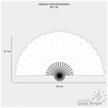 ABANICO PERICÓN MADERA AZUL TINTA 59cm