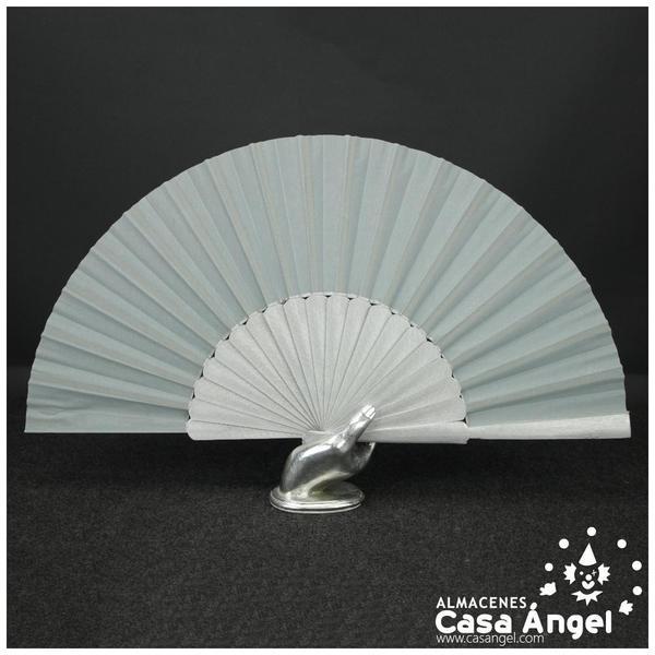 ABANICO PERICÓN MADERA PLATA 59cm
