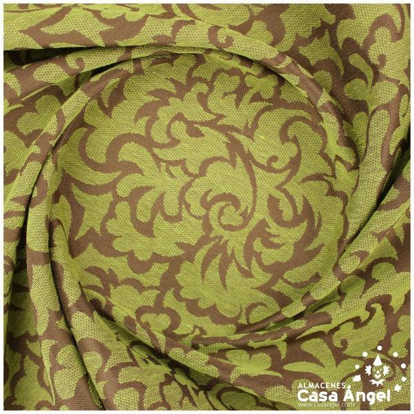 TELA JACQUARD MARRÓN Y PISTACHO SERIE BRENDA 280cm