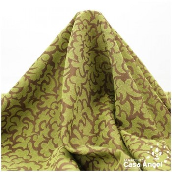 TELA JACQUARD MARRÓN Y PISTACHO SERIE BRENDA 280cm