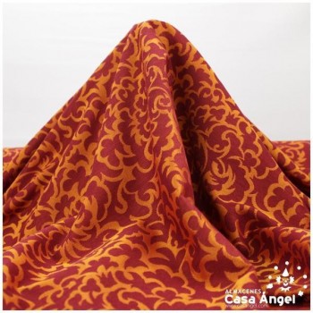 TELA JACQUARD NARANJA Y ROJO SERIE BRENDA 280cm