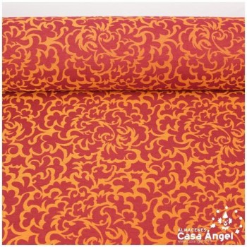 TELA JACQUARD NARANJA Y ROJO SERIE BRENDA 280cm
