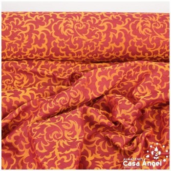 TELA JACQUARD NARANJA Y ROJO SERIE BRENDA 280cm