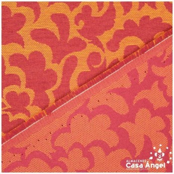 TELA JACQUARD NARANJA Y ROJO SERIE BRENDA 280cm