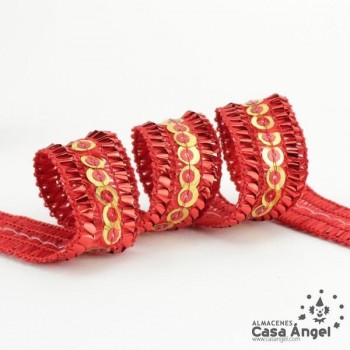 PASAMANERÍA DOBLE LENTEJUELA RIBETE RELIEVE 2cm