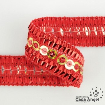 PASAMANERÍA DOBLE LENTEJUELA RIBETE RELIEVE 2cm