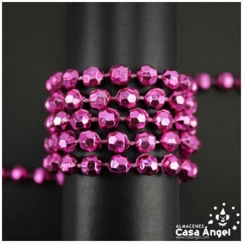 PERLAS CONTINUAS FUCSIA FACETADAS