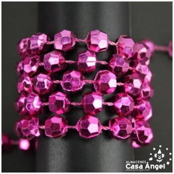 PERLAS CONTINUAS FUCSIA FACETADAS