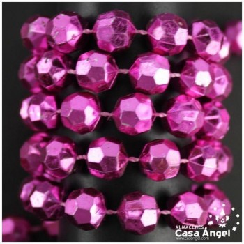 PERLAS CONTINUAS FUCSIA FACETADAS