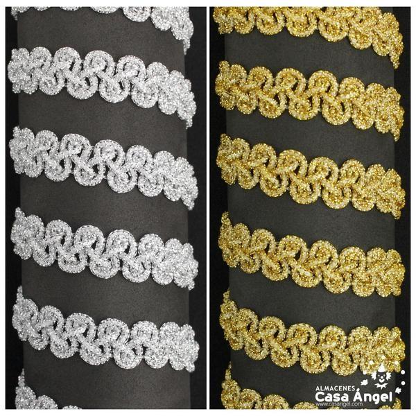 PASAMANERIA CORDÓN METALIZADO BORDADO TRICOT 15mm