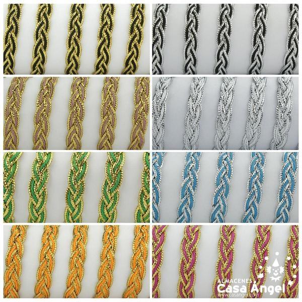 TRENZA METALIZADA BICOLOR 10mm