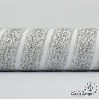 PASAMANERÍA BORDADA ONDAS HILO METALIZADO 42mm