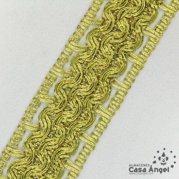 PASAMANERÍA BORDADA ONDAS HILO METALIZADO 42mm