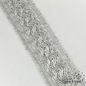 PASAMANERÍA BORDADA ONDAS HILO METALIZADO 42mm