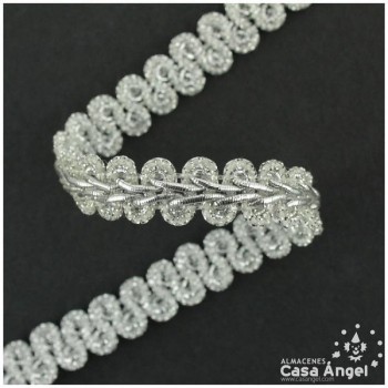 PASAMANERÍA METALIZADA BORDADO ESPIGA BRILLO EXTRA 12mm