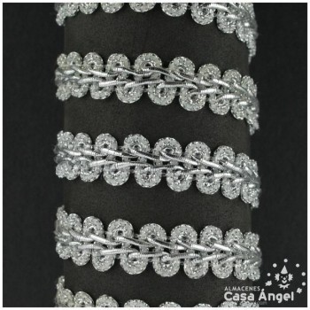 PASAMANERÍA METALIZADA BORDADO ESPIGA BRILLO EXTRA 12mm