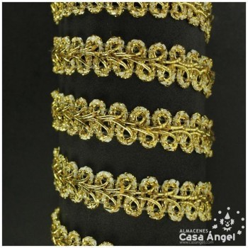 PASAMANERÍA METALIZADA BORDADO ESPIGA BRILLO EXTRA 12mm