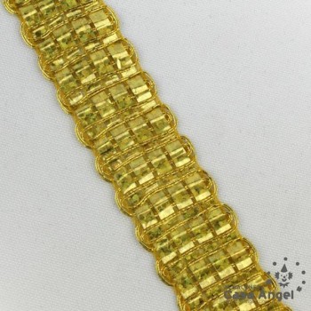 PASAMANERÍA BORDADA LÁMINA HILO METALIZADO 20mm