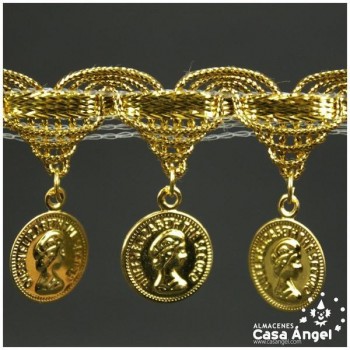 FLECO DE MONEDAS DE CON RIBETE DE PICOS 37cm