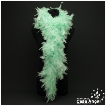 BOA DE PLUMAS DE PAVO 190cm AGUAMARINA 80gr