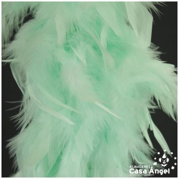 BOA DE PLUMAS DE PAVO 190cm AGUAMARINA 80gr