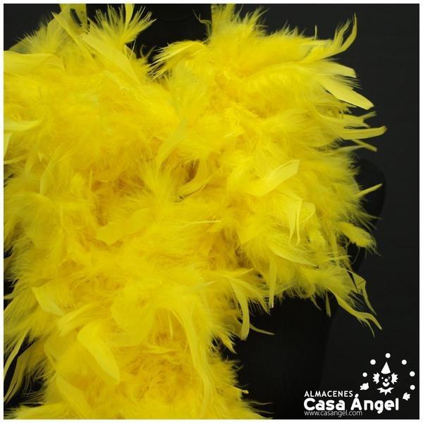 BOA DE PLUMAS DE PAVO 190cm AMARILLAS 80gr