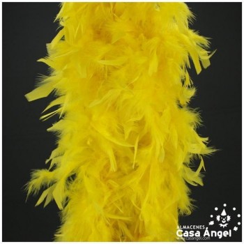 BOA DE PLUMAS DE PAVO 190cm AMARILLAS 80gr