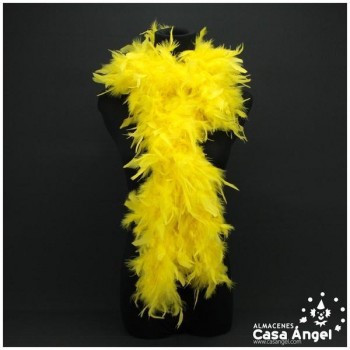BOA DE PLUMAS DE PAVO 190cm AMARILLAS 80gr