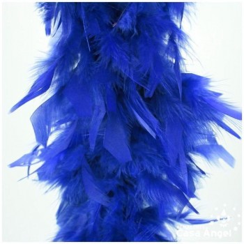BOA DE PLUMAS DE PAVO 190cm AZULES 80gr