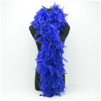 BOA DE PLUMAS DE PAVO 190cm AZULES 80gr
