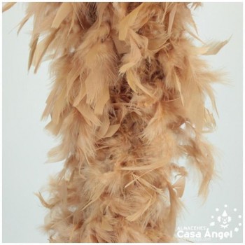 BOA DE PLUMAS DE PAVO 190cm BEIGE 80gr