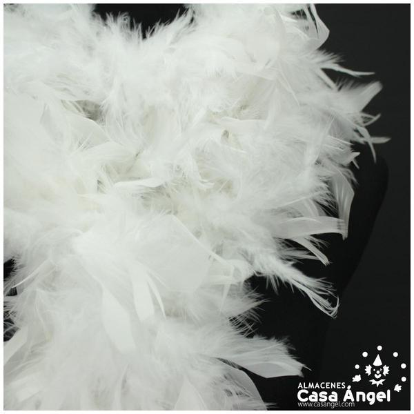 BOA DE PLUMAS DE PAVO 190cm BLANCAS 80gr