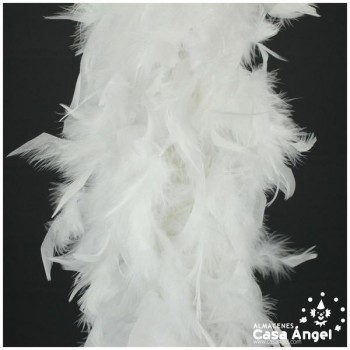 BOA DE PLUMAS DE PAVO 190cm BLANCAS 80gr
