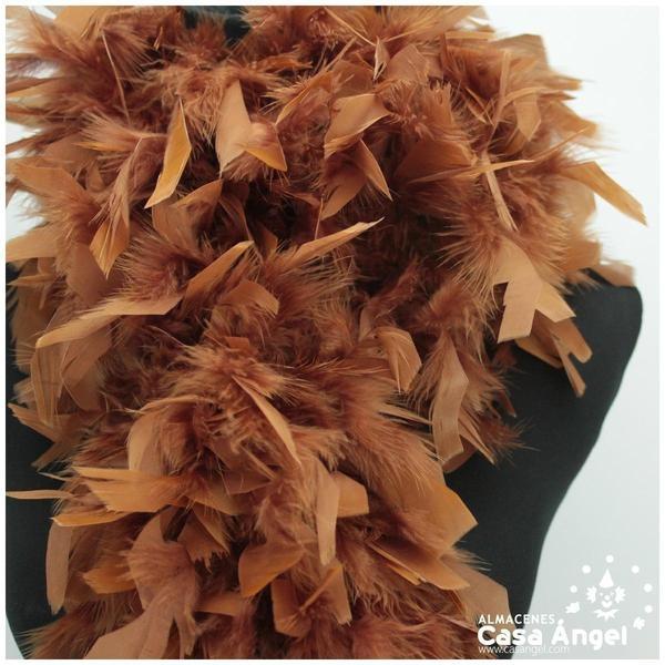 BOA DE PLUMAS DE PAVO 190cm COBRE 80gr